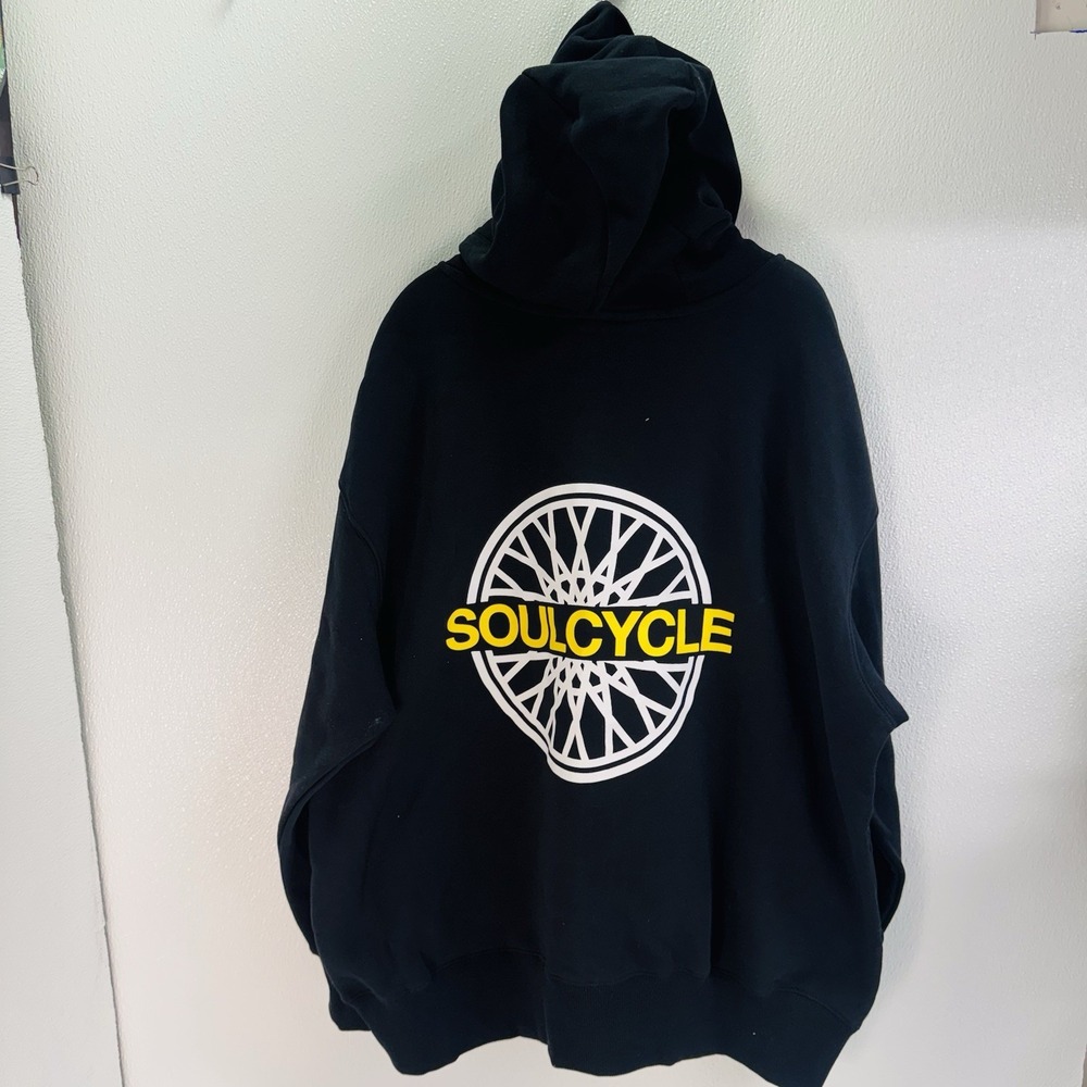 Soul Cycle Black Nike Oversized Pullover Hoodie Big Wheel SOULCYCLE Unisex Siz L